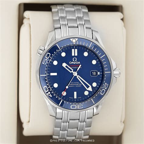 omega seamaster blue silver|men's Omega Seamaster pre owned.